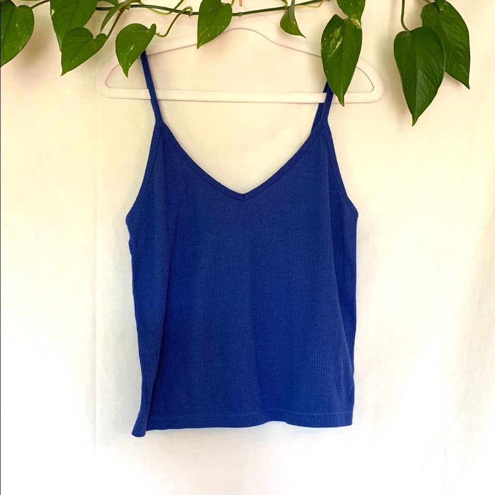 Mossimo | Blue Ribbed Crop Tank